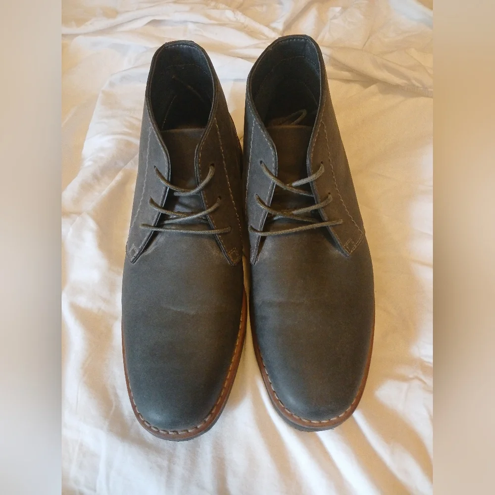 Steve Madden Mens Dark Gray M-Kesk Lace Up Short Boots Size 9.5